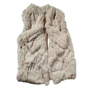 Penny Lane Jolt Womens‎ XL Beige Draped Faux Fur Vest